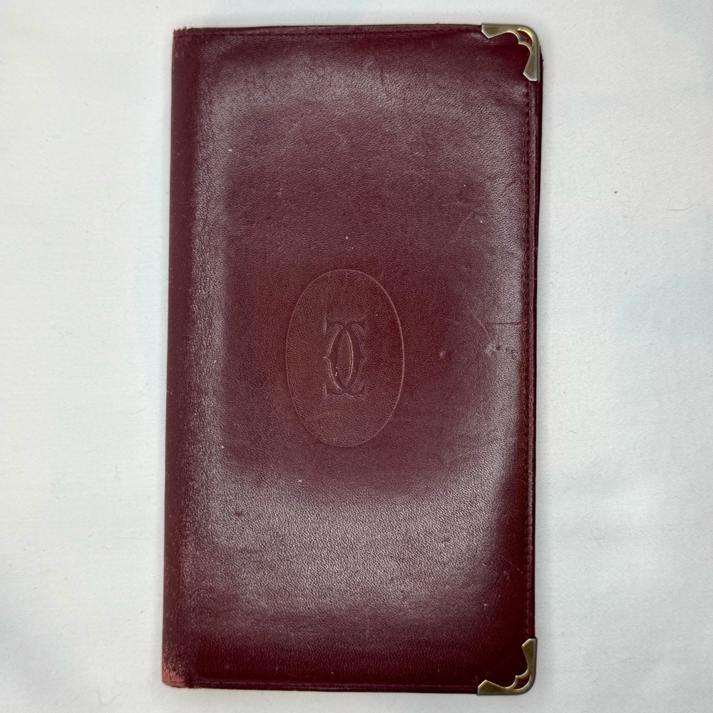 Vintage Cartier Bifold Wallet with Gold Corner Covers